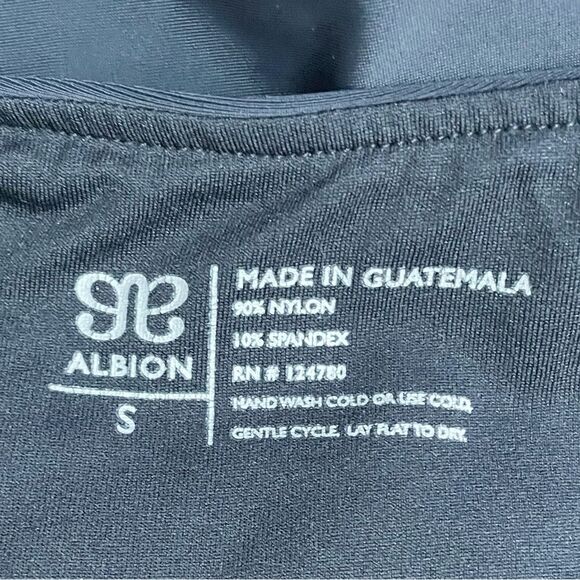 Albion Black Check Castaway One Piece Swimsuit Size Small Black Gingham Zip Back - Picture 14 of 16